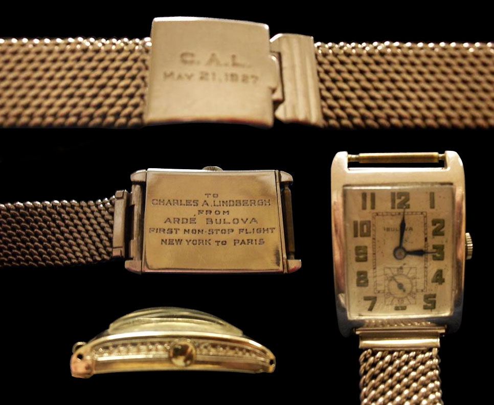 1927 Bulova watch presented to Charles A. Lindbergh