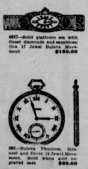 1922 Bulova Phantom pocket watch