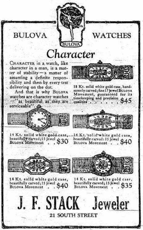 1923 Bulova watch advert