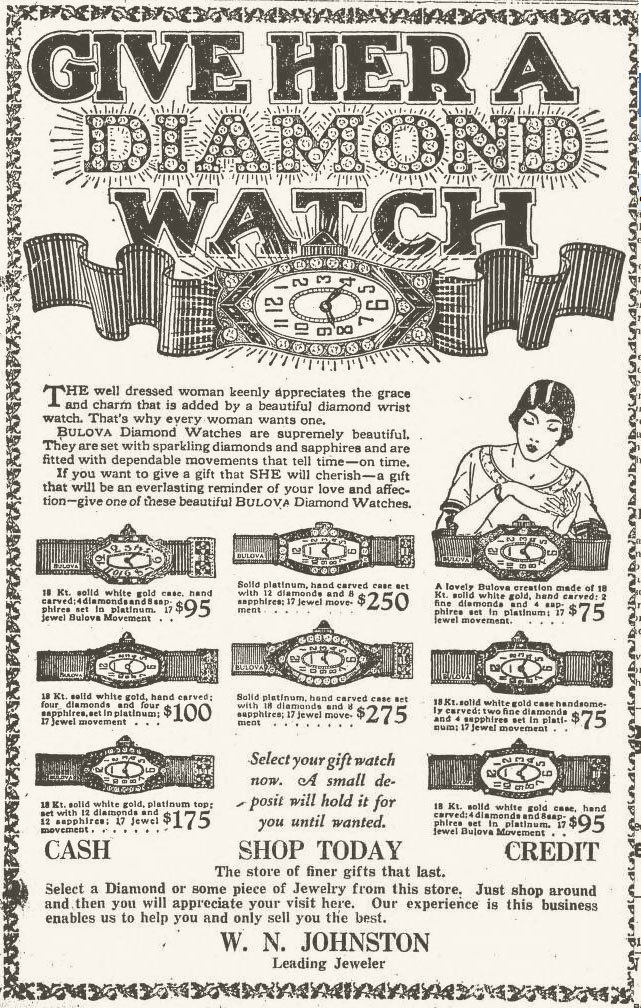 1926 Bulova ladies diamond watches