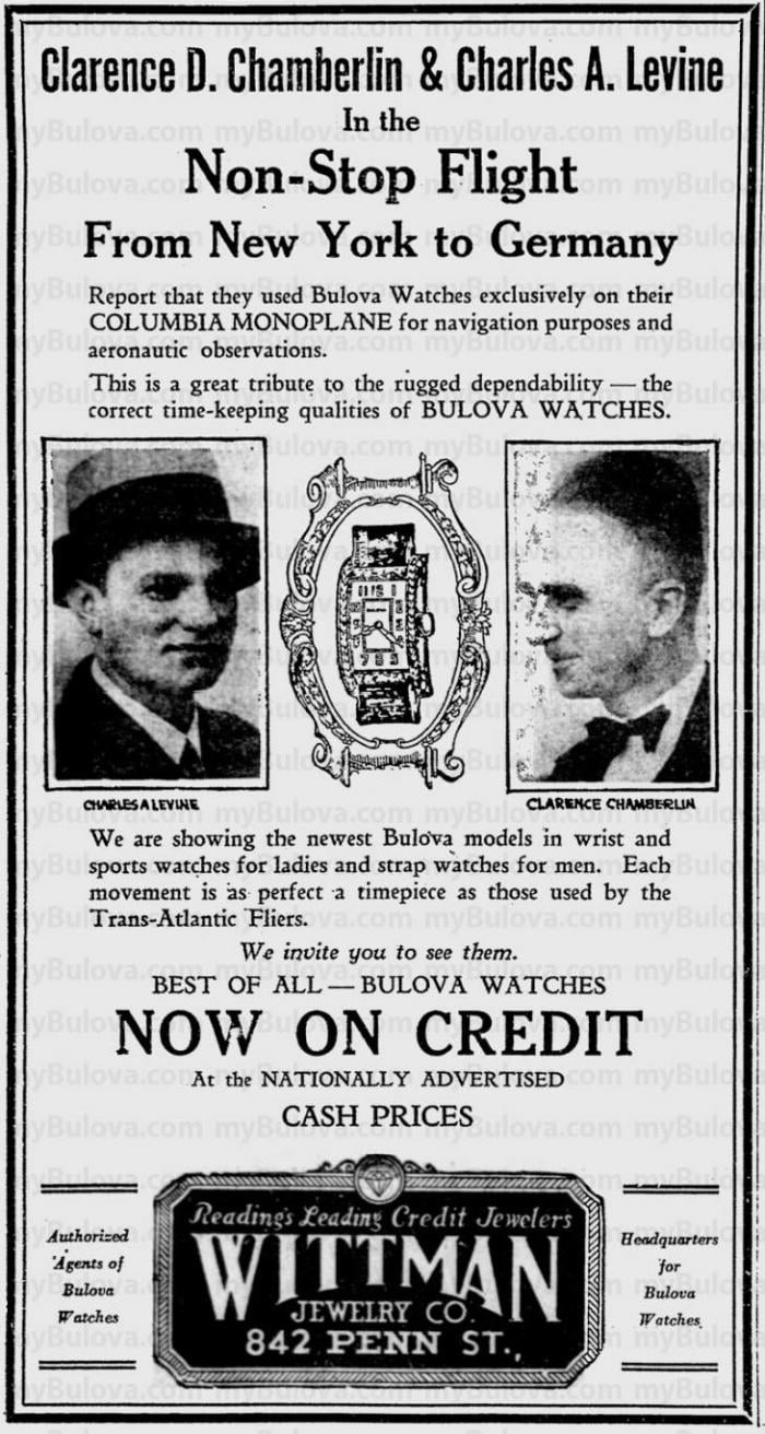 Bulova watch advert - Jun 9, 1927