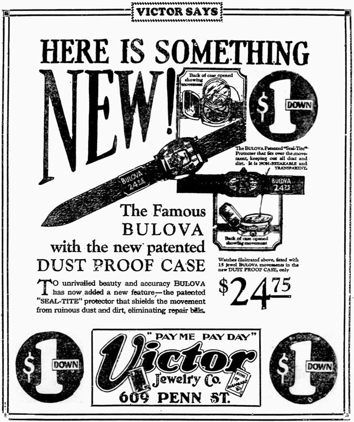 1927 Bulova 'Seal Tite' advert