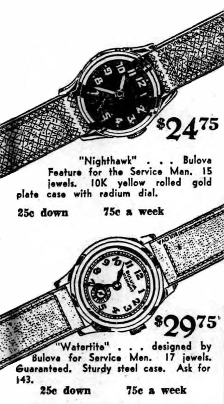 1941 Bulova Nighthawk & Watertite