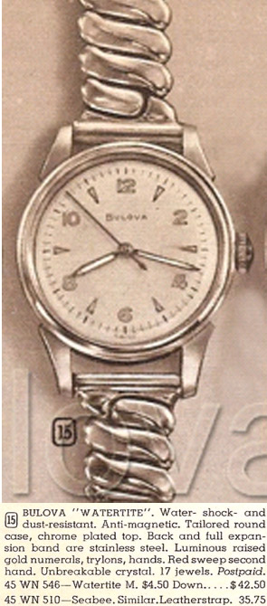 1953 Bulova Water-Tite & Seebea