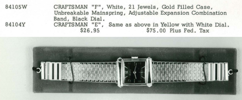 1963 Bulova Craftsman "E" and "F" watch
