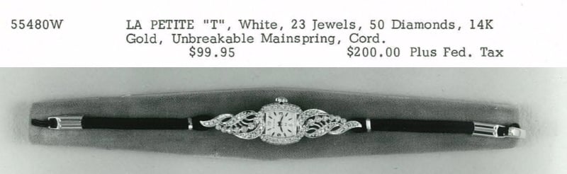 1963 Bulova La Petite "T", 50 diamonds 14K gold