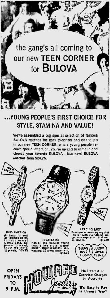 1963 Bulova Teen Corner advert
