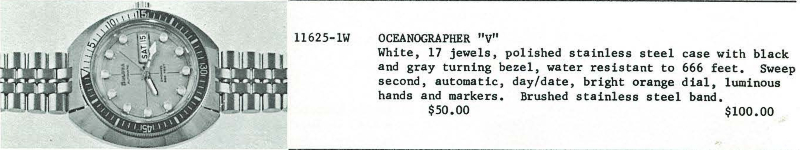 1971-73 Bulova Oceanographer "V" watch