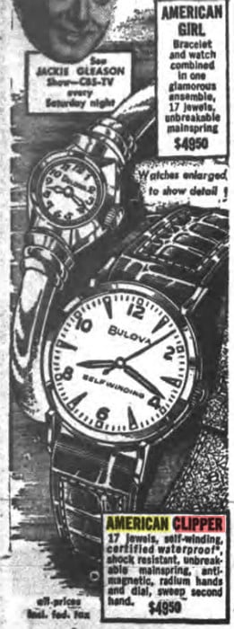 1956 Bulova watch advert - American Clipper