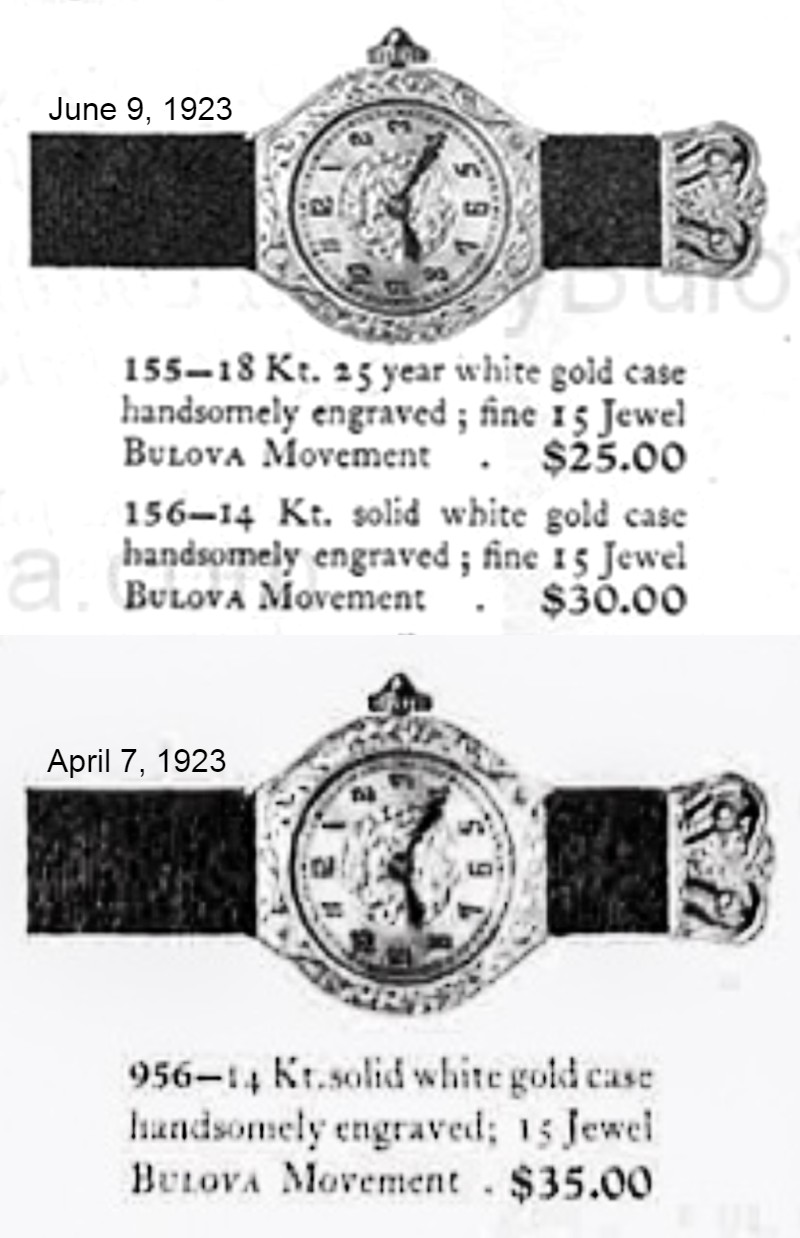 1923 Bulova 956, 156, Minvera watch
