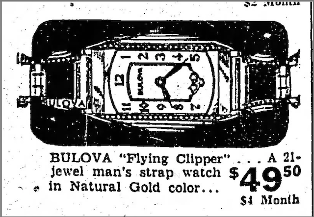 1935 Bulova wandering seconds disc - Flying Clipper