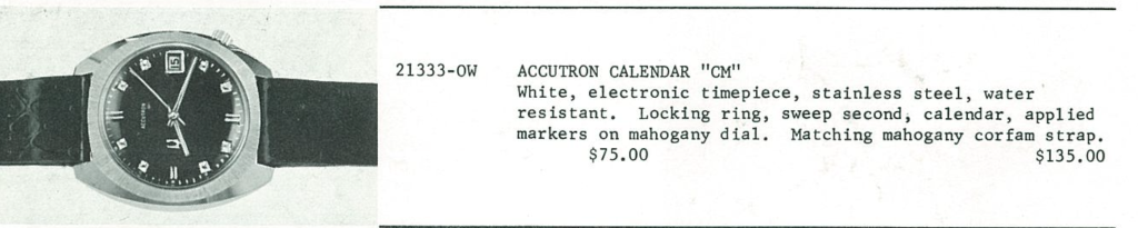 1971 Bulova Accutron Calendar "CM"