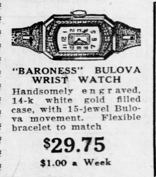 1930 Bulova advert
