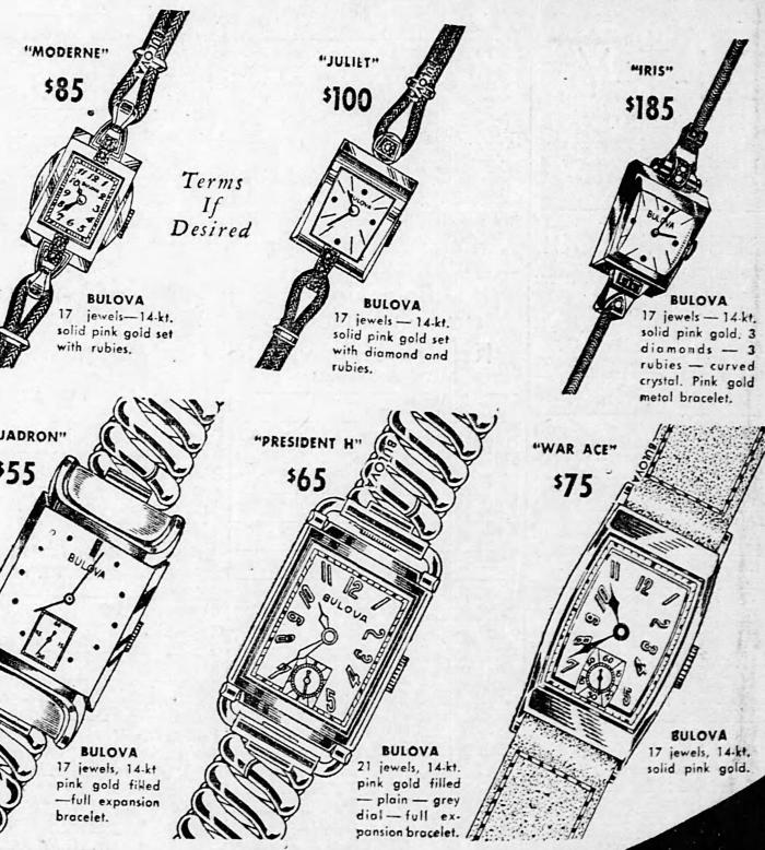 Bulova 1935 Ruby and Diamonds cocktail watches