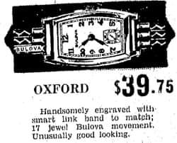 1933 Bulova Oxford Ad