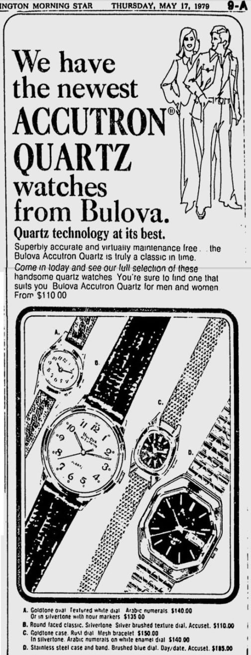 Bulova Accutron Quartz watches