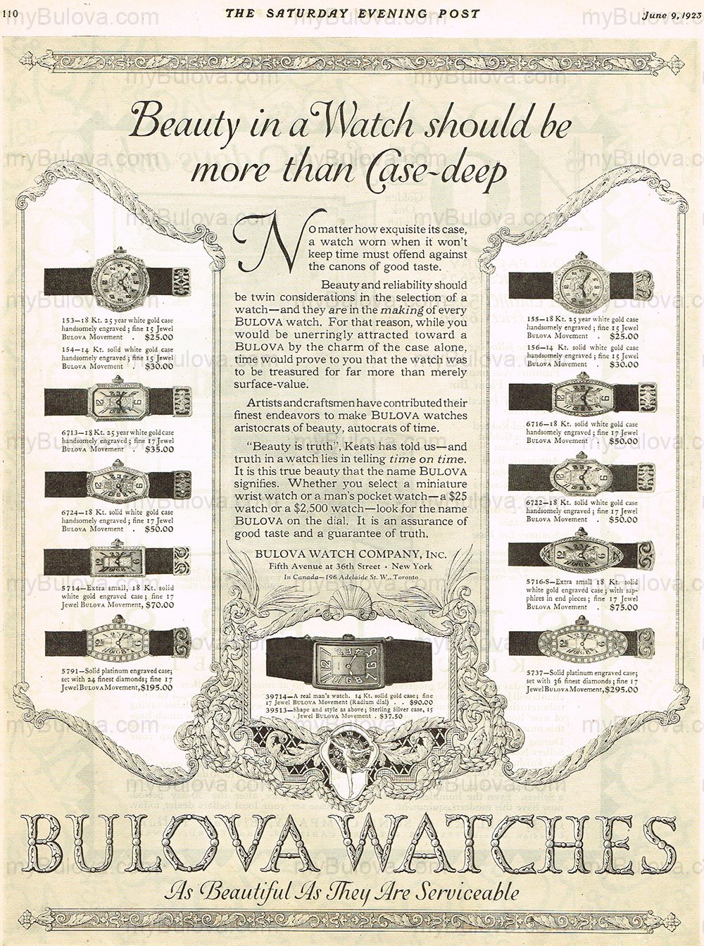 1923 Bulova watch advert.