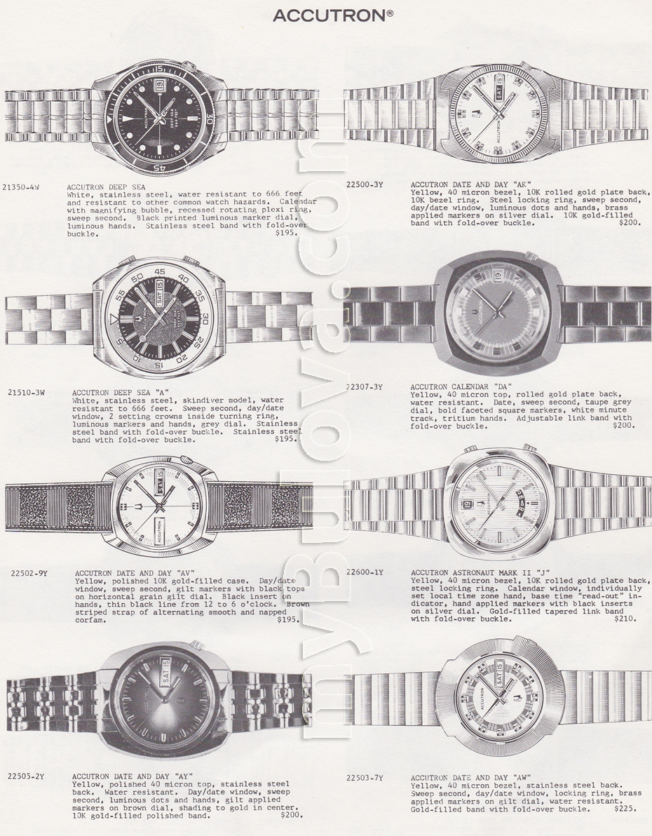 Accutron watches including the Deep Sea