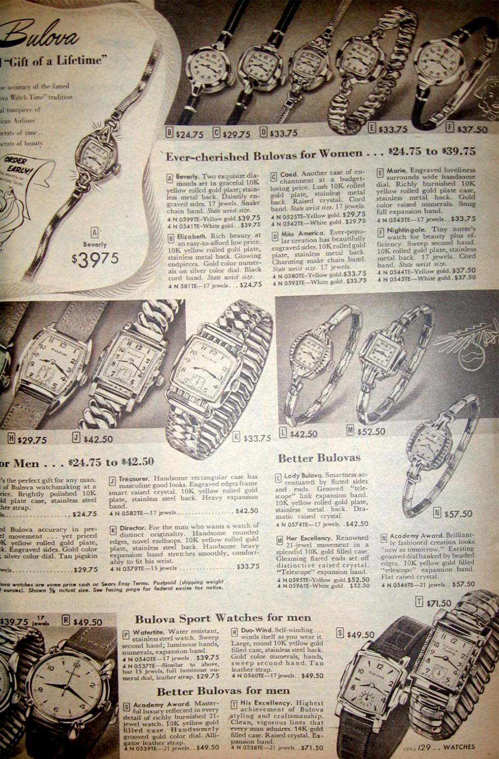 1950 Vintage Bulova Ad - Courtesy of Jerin Falcon