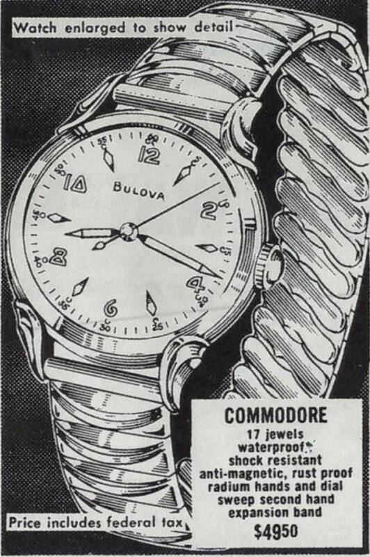 1957 Bulova Commodore ad