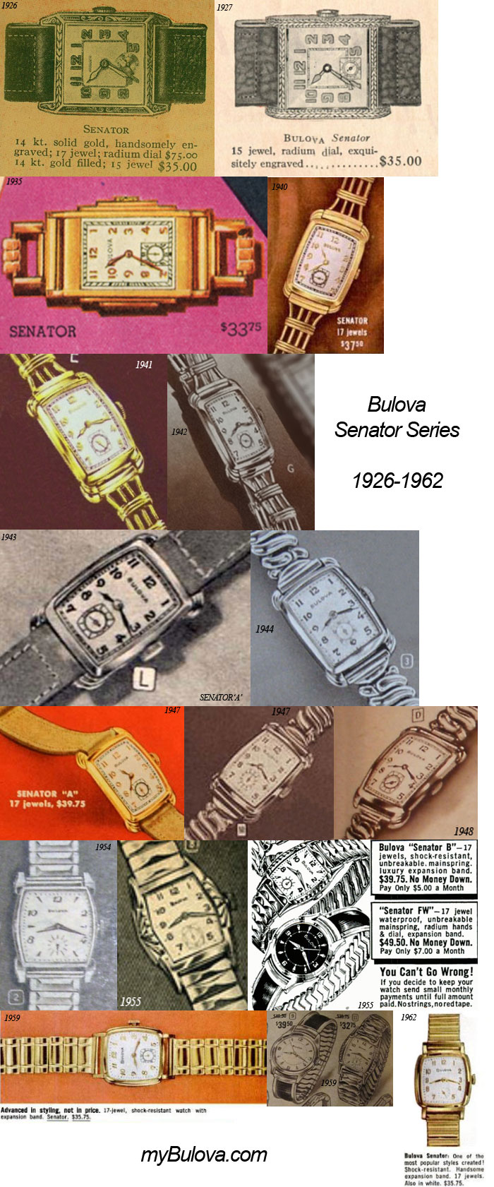 Bulova Senator Series 1926 - 1962