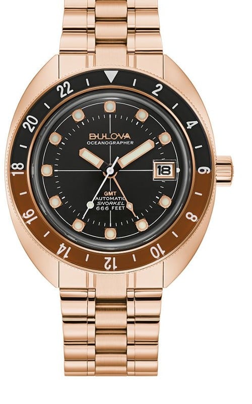Bulova Oceanographer GMT Stainless Steel Bracelet Performance Men's Watch - 97B215