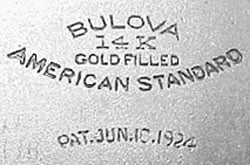 Bulova 1924 Case Markings