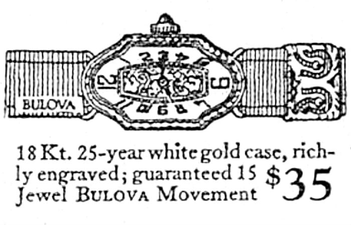 1923 Bulova 6519 watch advert