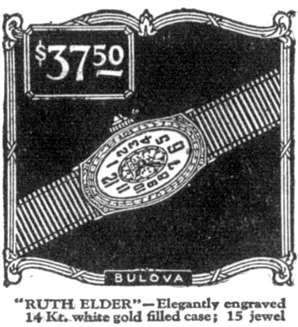 1927 Bulova Ruth Elder watch advert