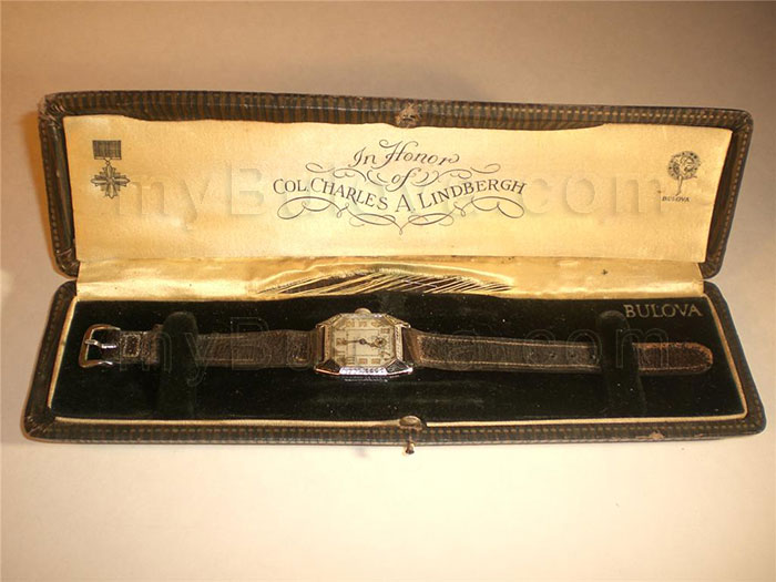 1927 Bulova Lone Eagle watch with original presentation box.