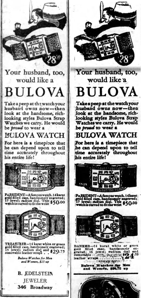 Bulova 1928 Treasurer and Banker