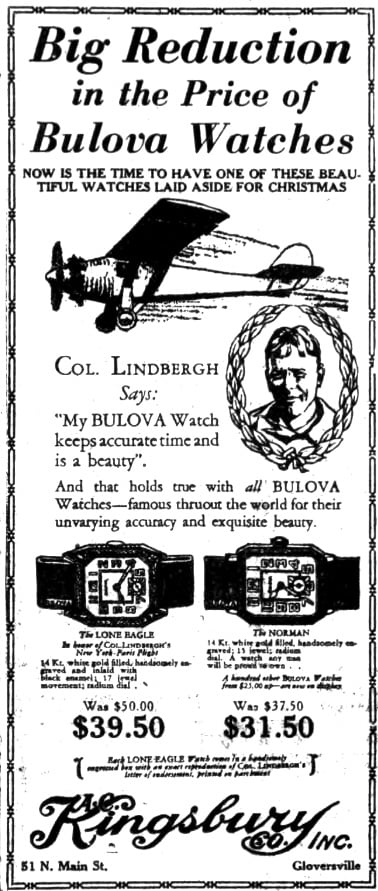 1928 Bulova Lone Eagle $39.50