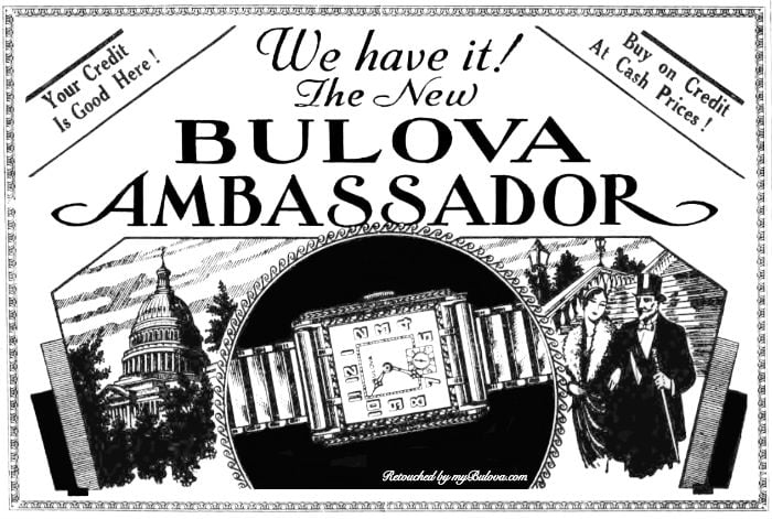 1929 Bulova Ambassador watch print newspaper advert