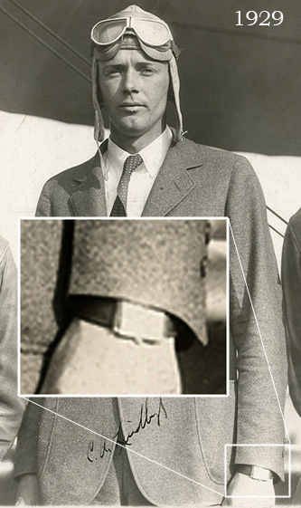 Charles Lindbergh wearing a watch - 1929