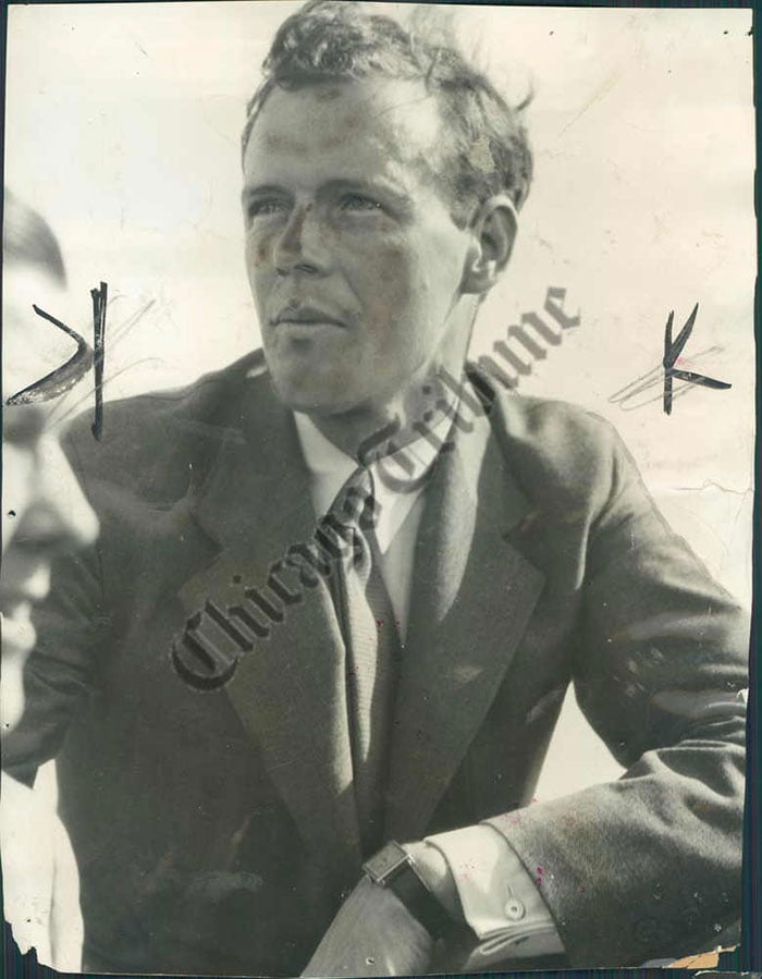 Charles Lindbergh wearing a watch - 1932