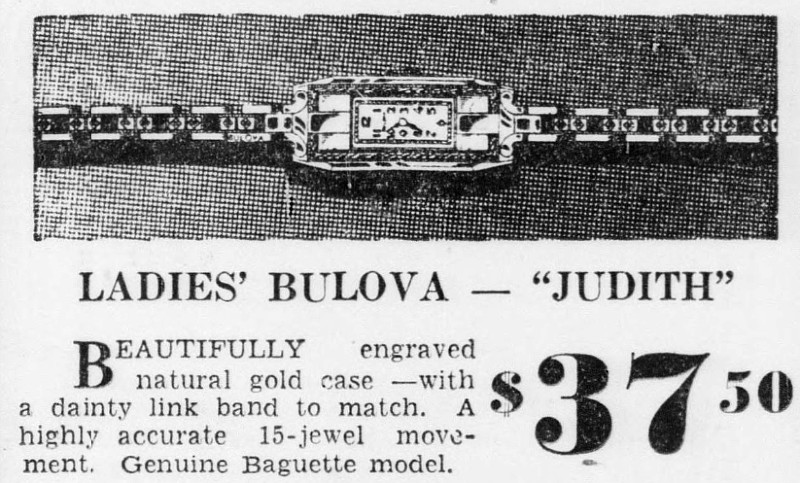 1935 Bulova Judith watch advert