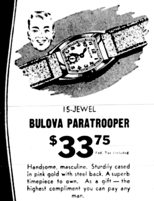 1944 Bulova Paratrooper watch advert