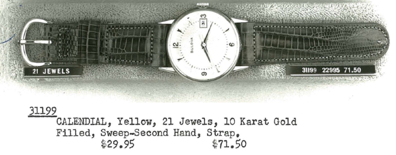 1951 Bulova Calendail 21 jewel watch 