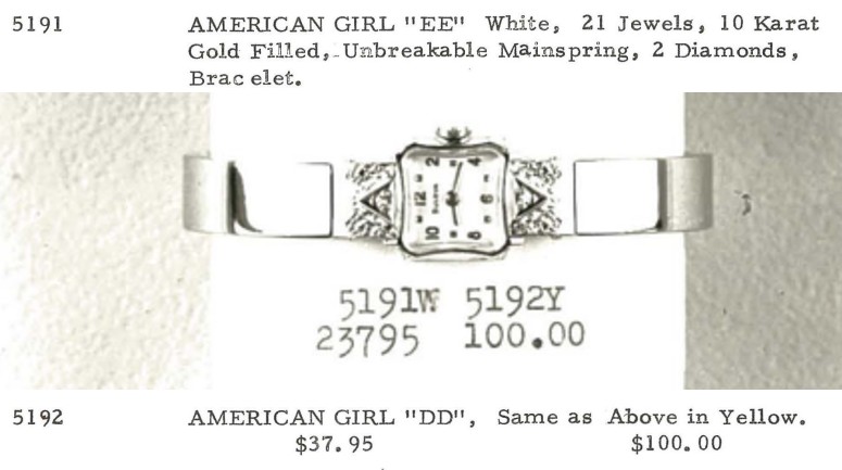 1957 Bulova American Girl "EE"