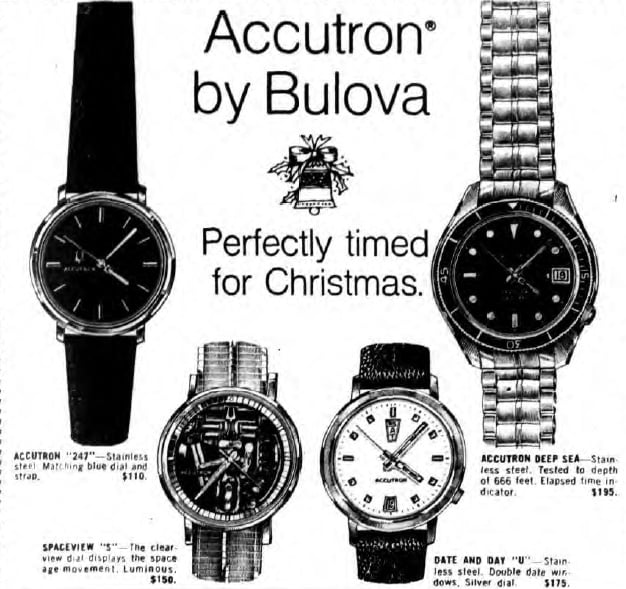 1970 Bulova watch advert