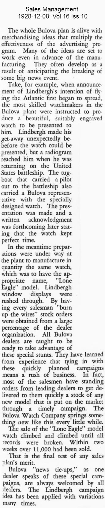 1928-12-08 Origins of gthe Lone Eagle watch