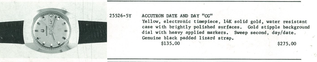 1973 Bulova Accutron Date & Day "CG"