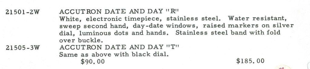 1969 Bulova Accutron Date & Day "T"