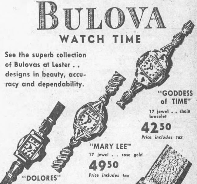 1948 Bulova Goddess of Time
