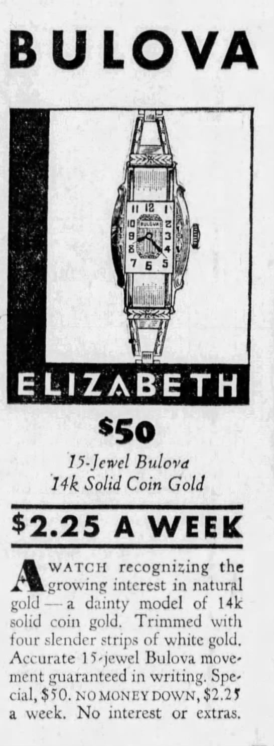 1932 Bulova Elizabeth