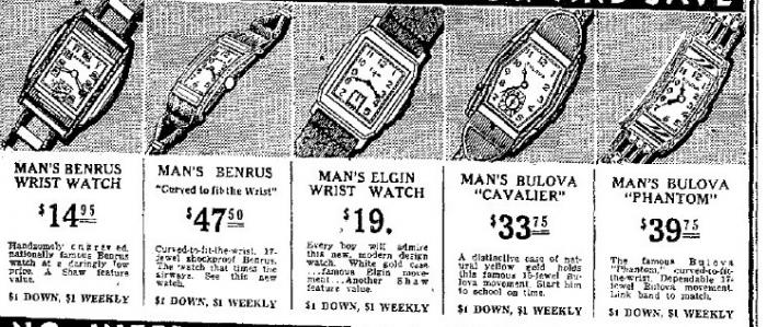 1936 Bulova watch advert