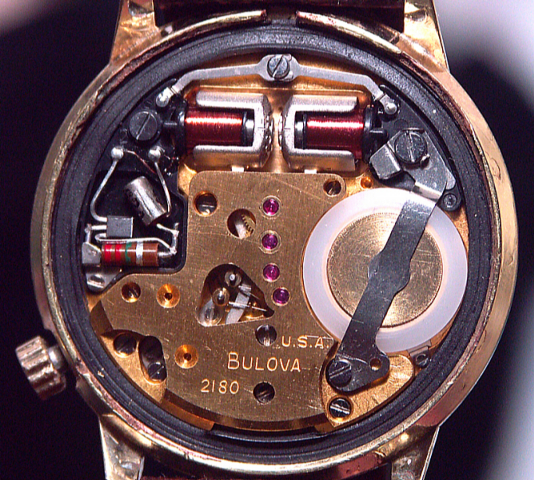 Accutron 218-0 Movement with 1.35 v Accucell Battery Installed