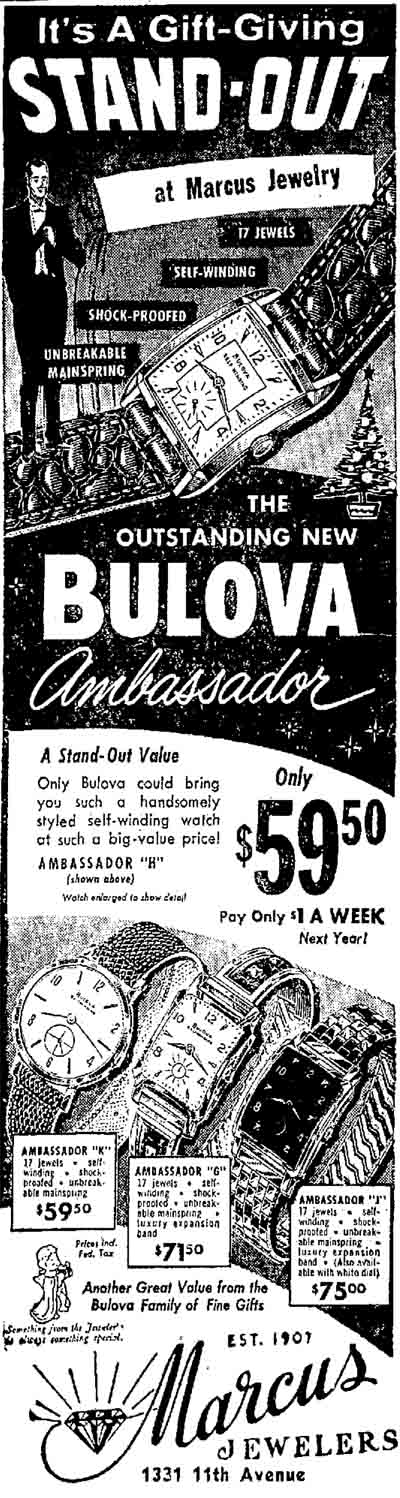 1957 Bulova Ambassador watch advert