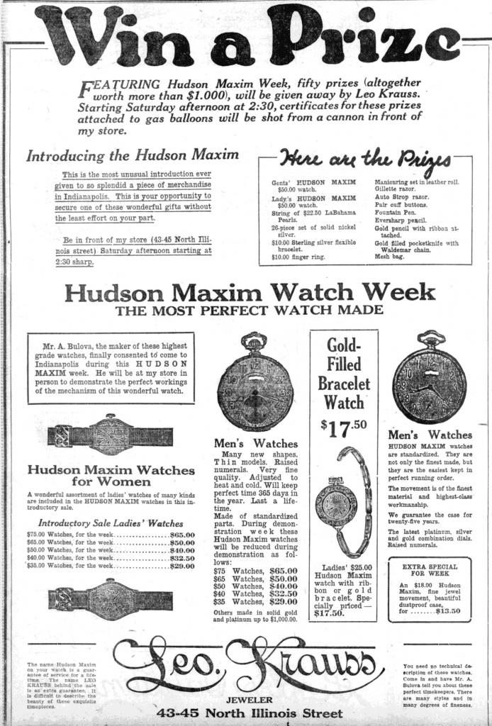 May 27, 1921 Indianapolis, Indiana Daily Times - Hudson Maxim