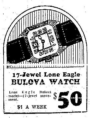 1928 Bulova Lone Eagle Ad